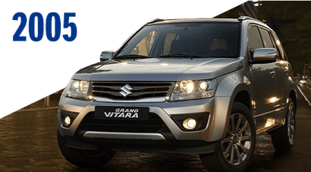 2005 年推出全新第三代VITARA，外觀更趨向運動休旅，加大車身尺寸