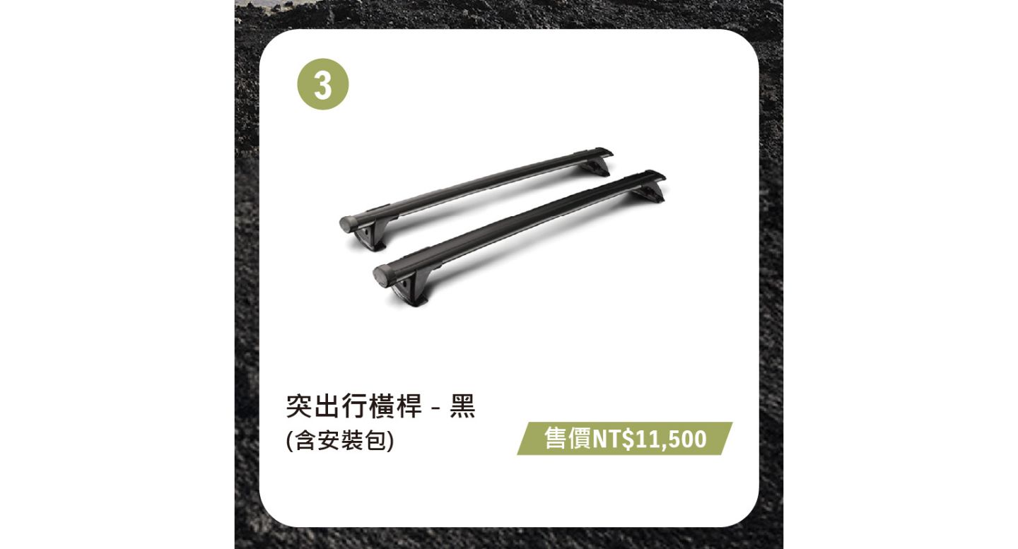 ❸突出行橫桿－黑（含安裝包）(售價NT$11,500)